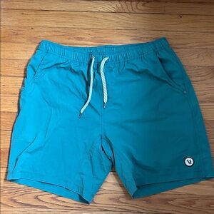 Vuori Turquoise Swim Shorts with Logo